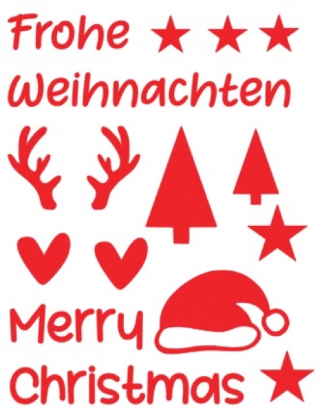Weihnachten Set Bügelbild